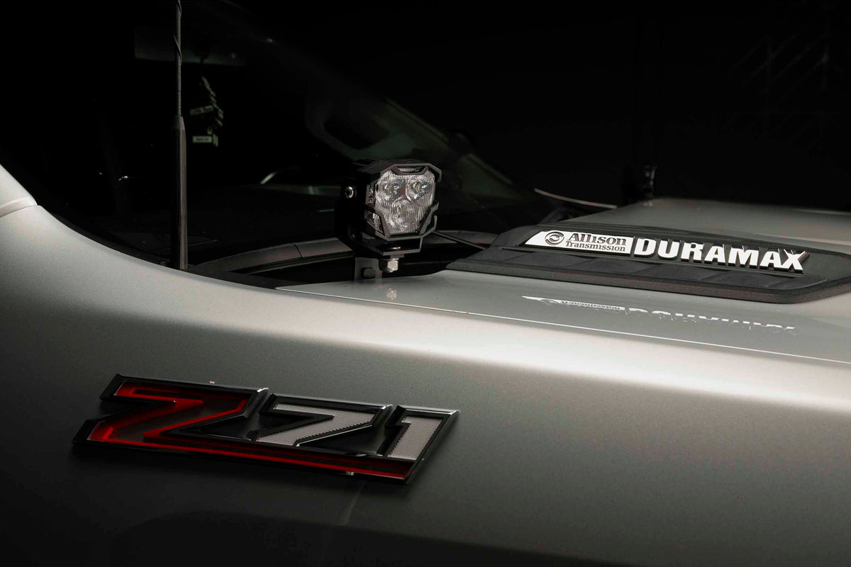 Morimoto 4Banger Ditch Light Kit: 20-24 Silverado HD (NCS Yellow SAE Wide Beam) - Off Road - Veh. Spec (Image 6 of 6)