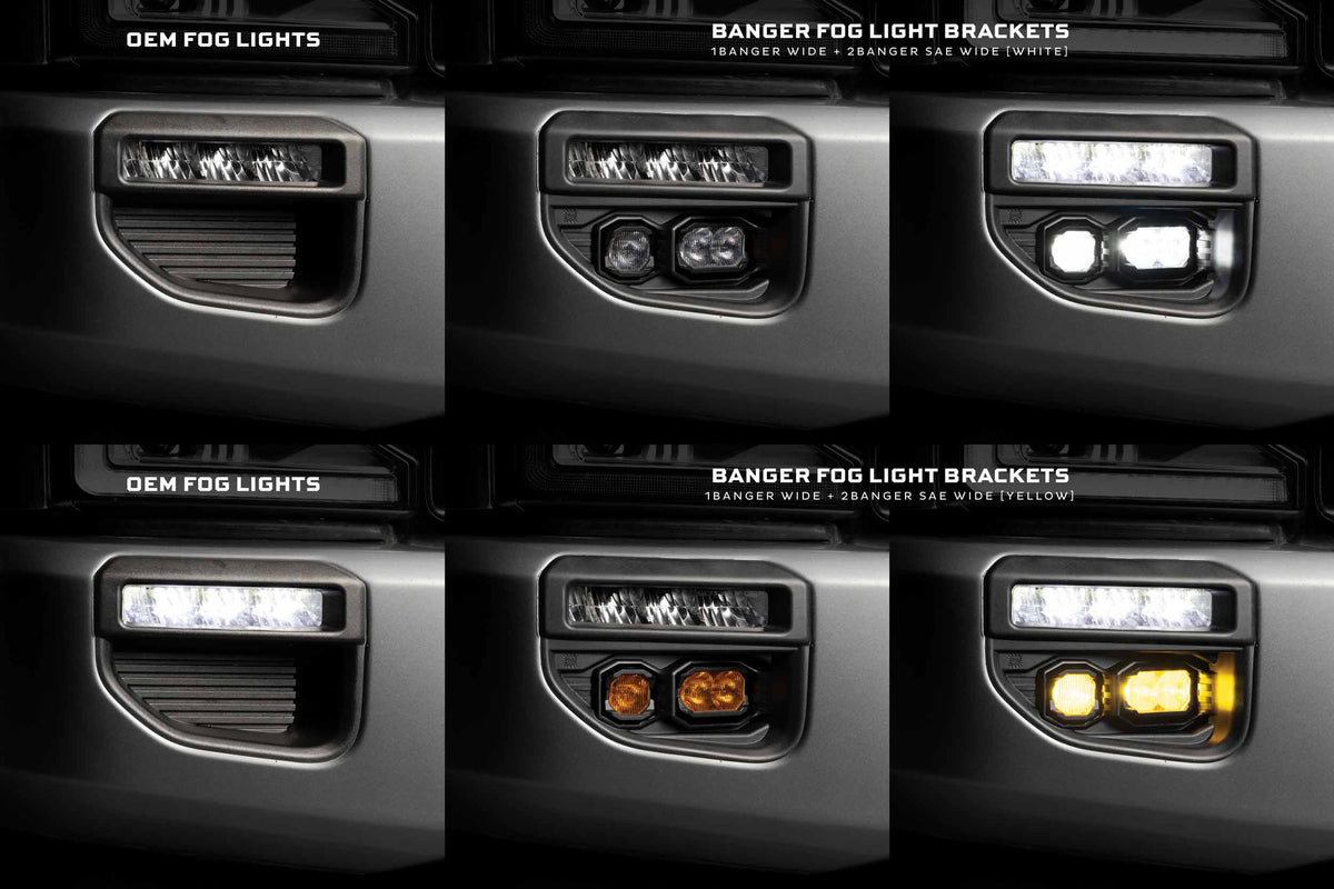 20-22 Super Duty OE LED Fog Light Kit w/ White 1Banger HXB and White 2Banger HXB - Off Road - Veh. Spec (Image 6 of 6)