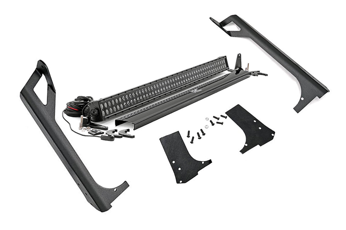 Rough Country 70503BL LED Light Kit | Windshield Mount | 50" Black Dual Row | Jeep Wrangler TJ (97-06) - Image 1