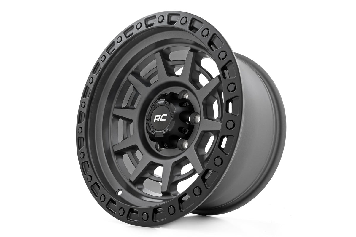 Rough Country 85170010A 85 Series Wheel | Simulated Beadlock | Gunmetal Gray/Black | 17x9 | 8x6.5 | +0 - Image 4