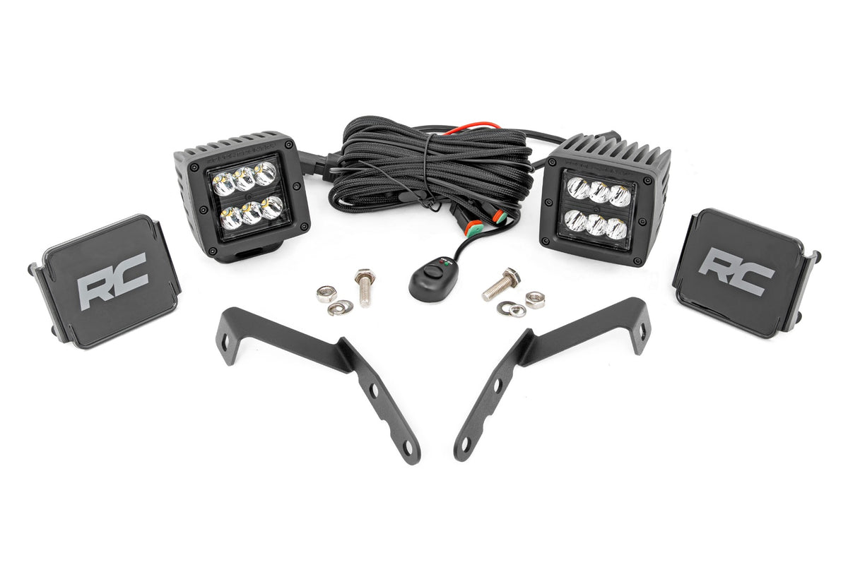 LED Light Kit | Ditch Mount | 2" Black Pair | Spot | Chevy 1500 & Chevy/GMC 2500HD/3500HD (07-14) - Lighting & Acc (Image 1 of 6)