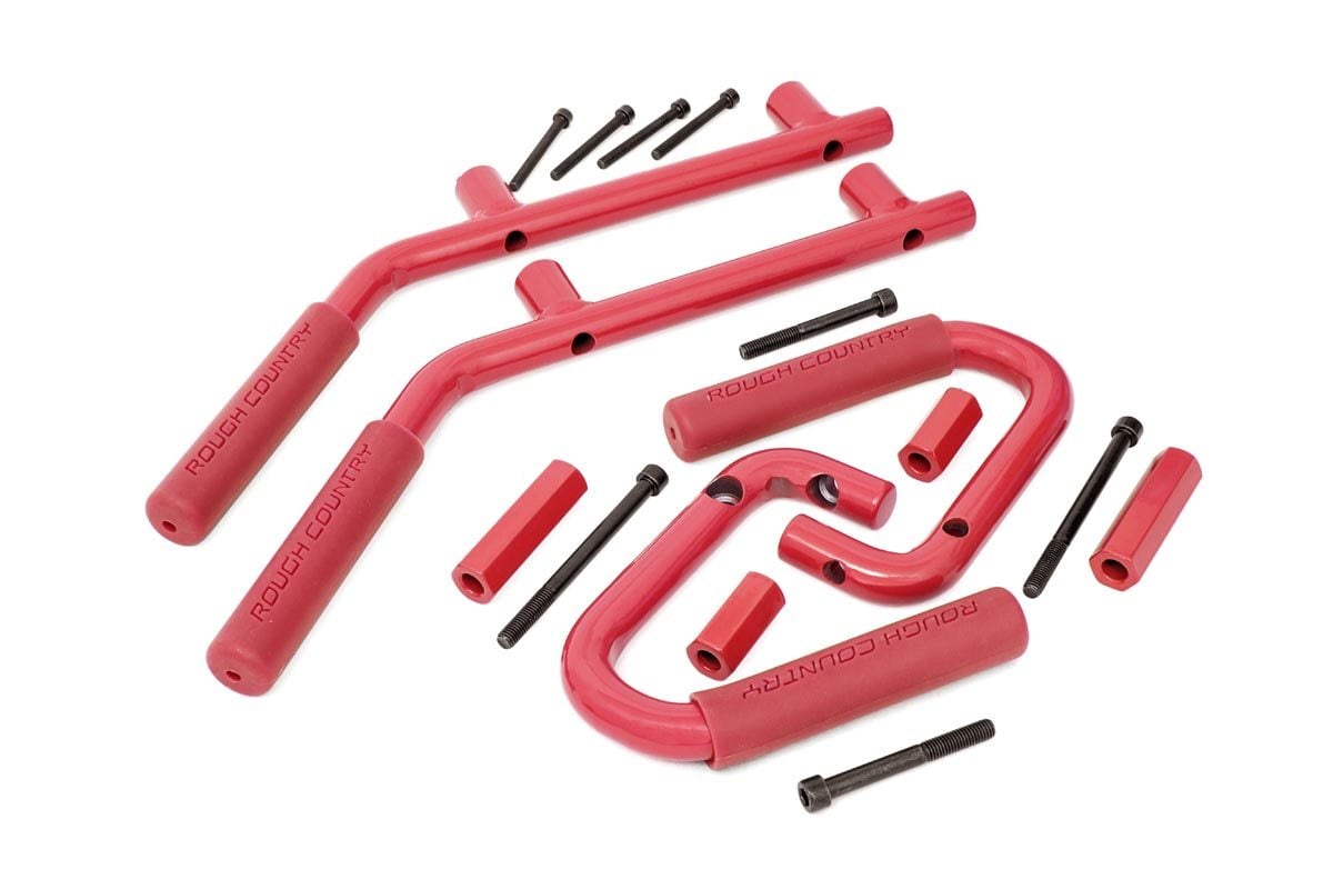 Grab Handles | Steel | FR & RR | Red | Jeep Wrangler JK/Wrangler Unlimited (07-18) - Interior & Mats (Image 1 of 3)