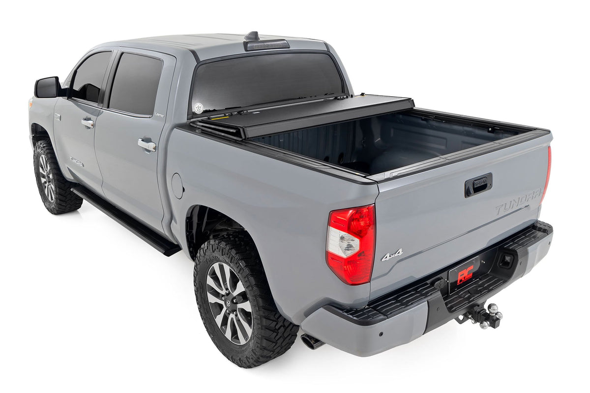 Hard Tri-Fold Flip Up Bed Cover | 5'7" Bed | Toyota Tundra 2WD/4WD (07-21) - Bed Covers (Image 4 of 6)