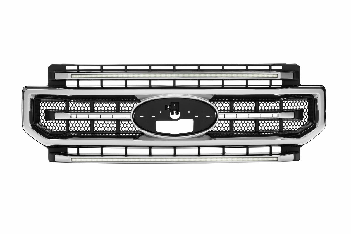XBG LED Grille: Ford Super Duty (20-22 / Chrome / White DRL) - Grilles (Image 2 of 6)