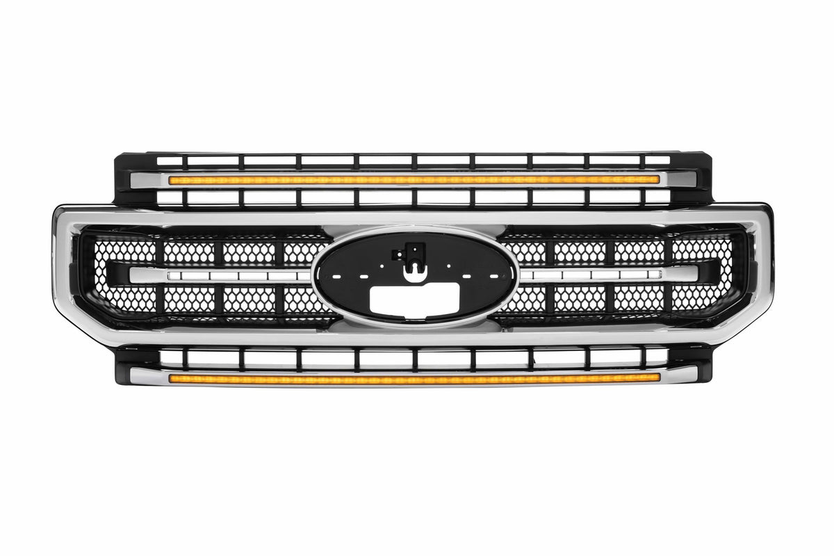 XBG LED Grille: Ford Super Duty (20-22 / Chrome / Amber DRL) - Grilles (Image 2 of 6)