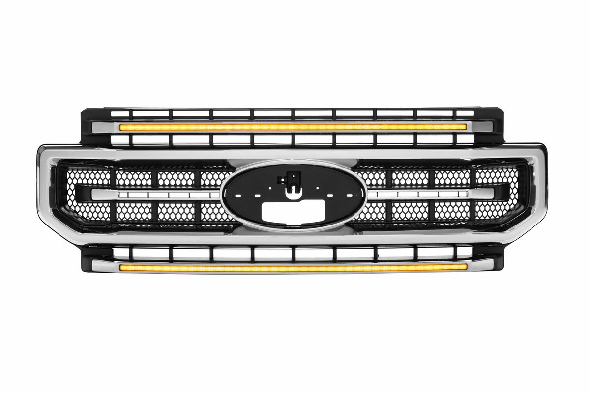 XBG LED Grille: Ford Super Duty (20-22 / Chrome / Amber DRL) - Grilles (Image 3 of 6)