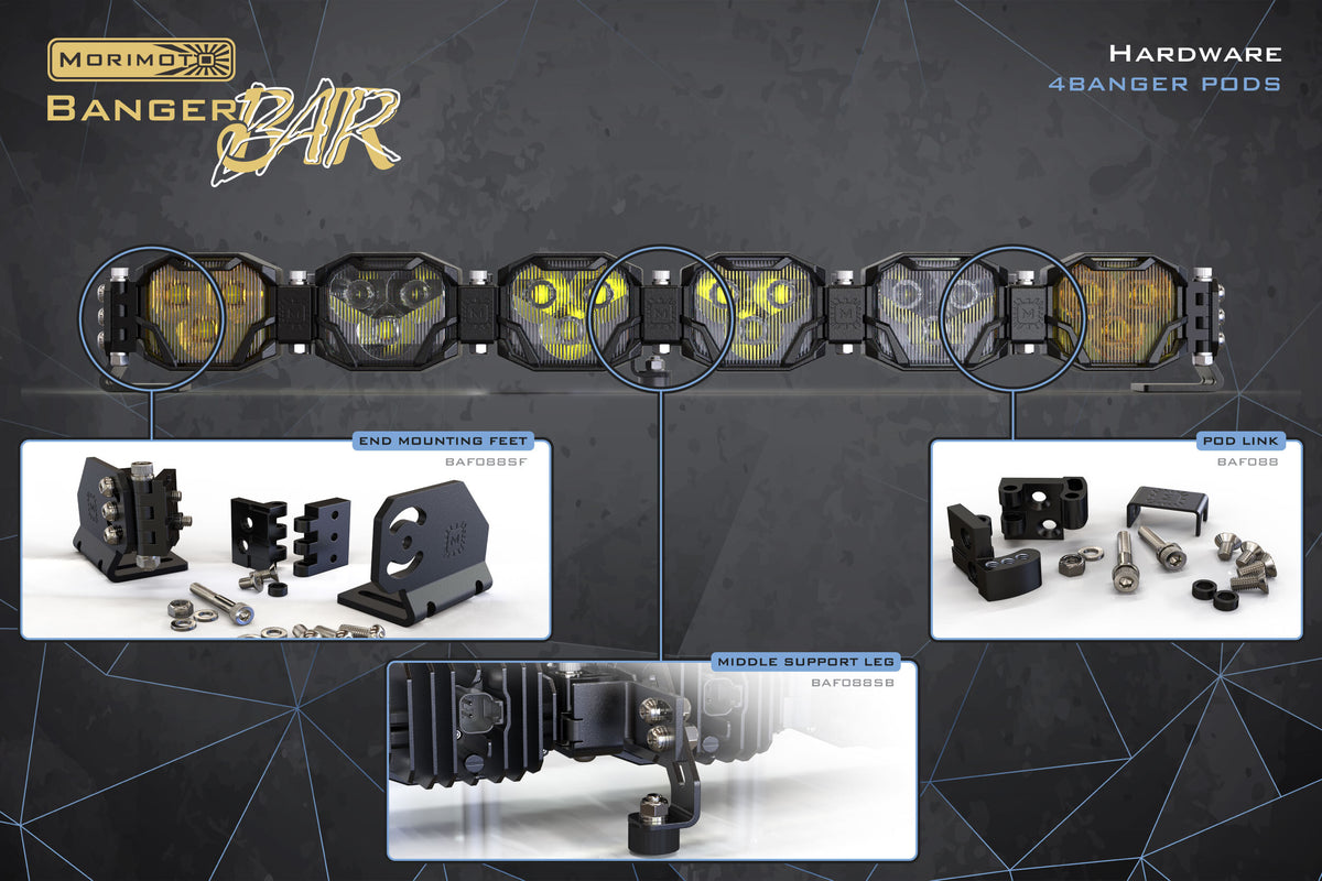 Morimoto 4Banger: Banger Bar Middle Support Leg (Each) - Off Road - Universal (Image 3 of 3)