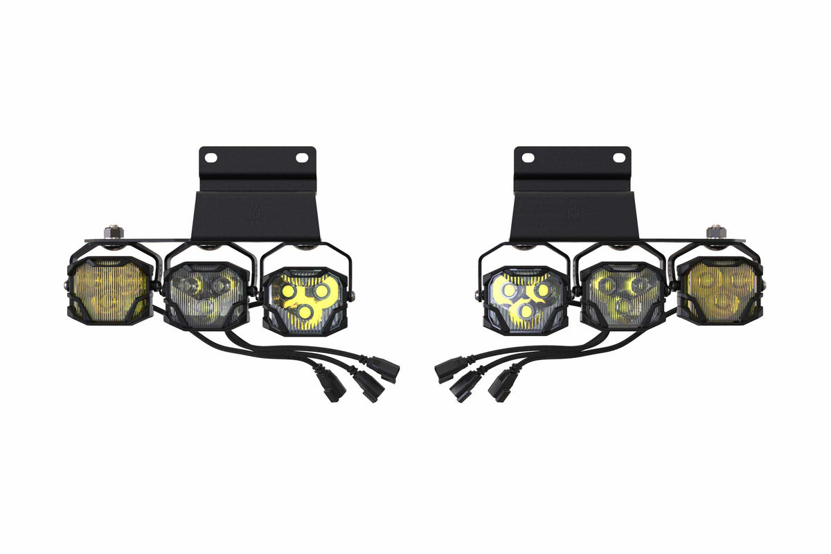 Morimoto 4Banger Fog Brackets: Type Raptor Triple (10-14 / Set) - Off Road - Veh. Spec (Image 1 of 6)