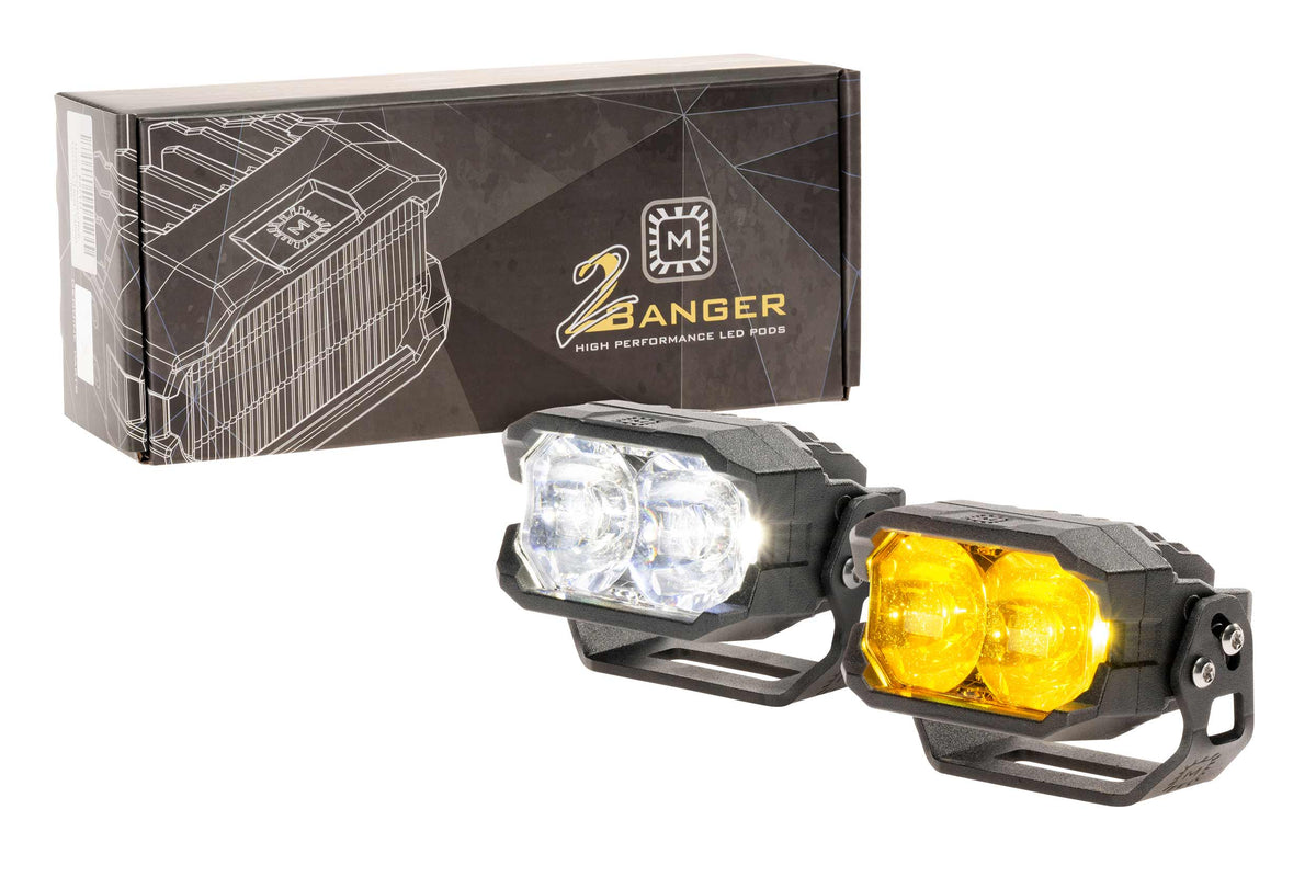 Morimoto 2Banger NCS LED Pods (Spot / Yellow / Set) - Off Road - Universal (Image 1 of 6)