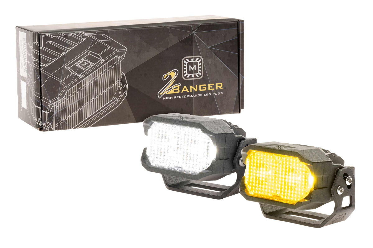 Morimoto 2Banger NCS LED Pods (Flood / White / Set) - Off Road - Universal (Image 1 of 6)