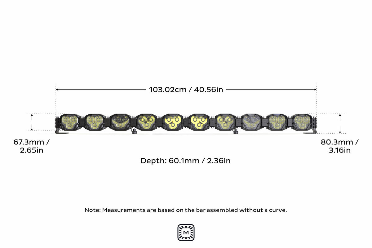 Double-Row BangerBar: (10 Pod / 40.5") (NCS Power - Yellow) - Off Road - Veh. Spec (Image 3 of 6)