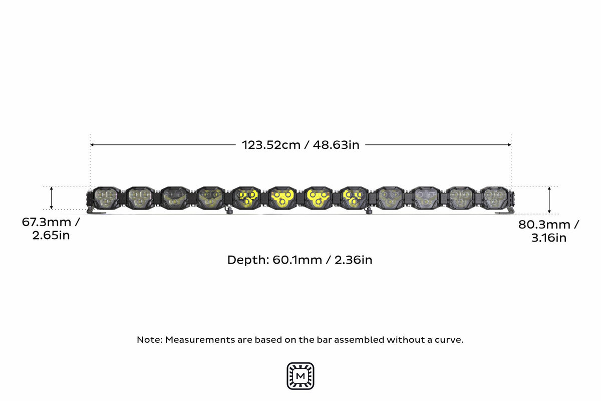 Double-Row BangerBar: (12 Pod / 48.5") (HXB Power - White) - Off Road - Veh. Spec (Image 3 of 6)