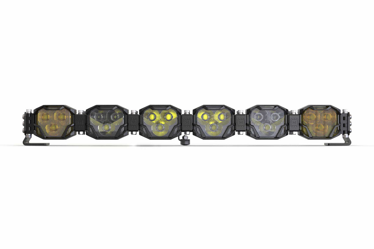 Double-Row BangerBar: (6 Pod / 24.5") (NCS Power - White/Yellow) - Off Road - Veh. Spec (Image 2 of 6)
