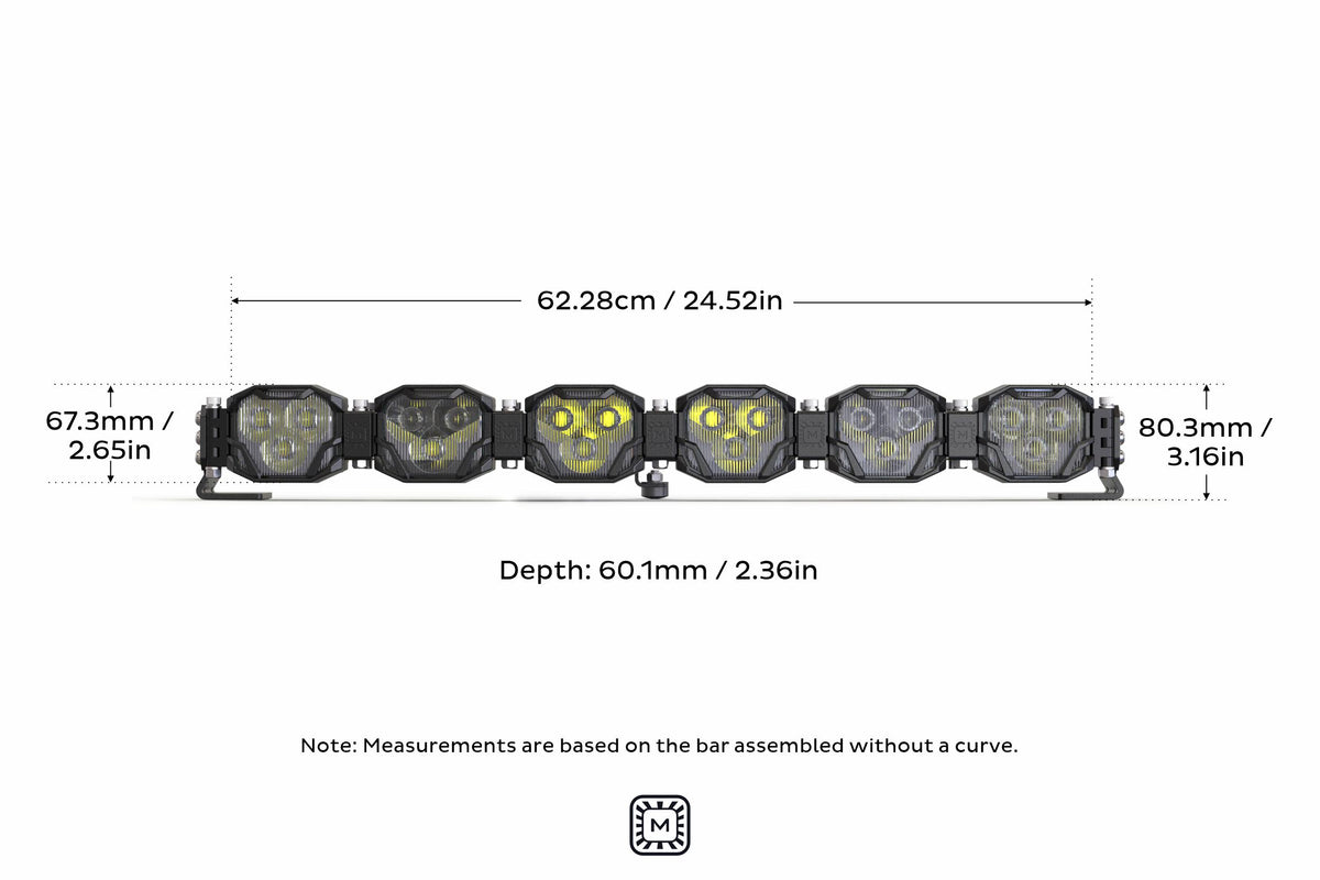 Double-Row BangerBar: (6 Pod / 24.5") (NCS Power - Yellow) - Off Road - Veh. Spec (Image 3 of 6)