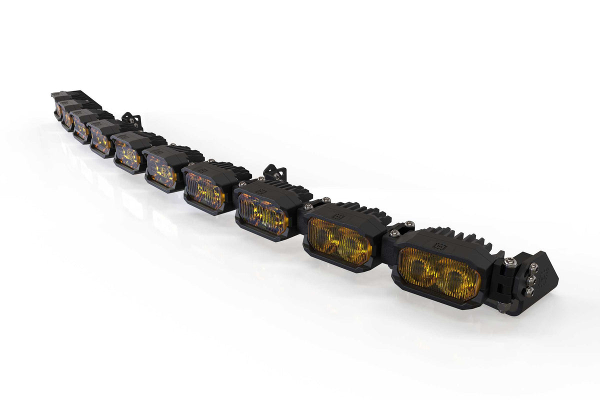 Single-Row BangerBar: (10 Pod / 40") (HXB Power - Yellow) - Off Road - Veh. Spec (Image 2 of 6)