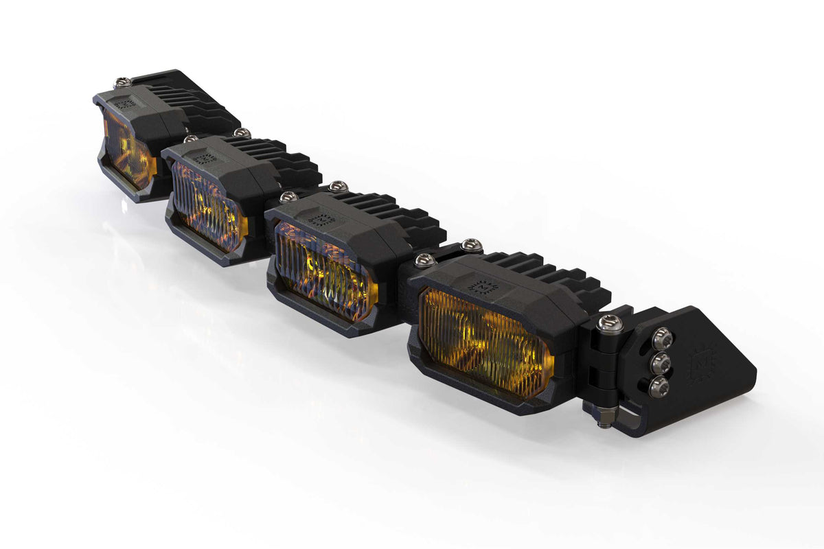 Single-Row BangerBar: (4 Pod / 16") (HXB Power - Yellow) - Off Road - Veh. Spec (Image 2 of 6)