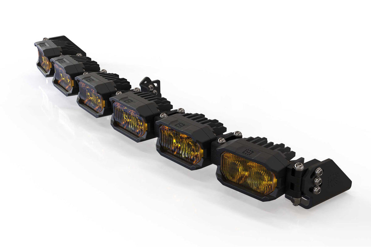 Single-Row BangerBar: (6 Pod / 24") (NCS Power - Yellow) - Off Road - Veh. Spec (Image 2 of 6)