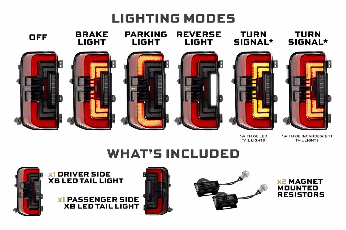 XB LED Tail Lights: Ford Bronco (21+ / Red Lens / Set) - Tail Lights (Image 2 of 6)