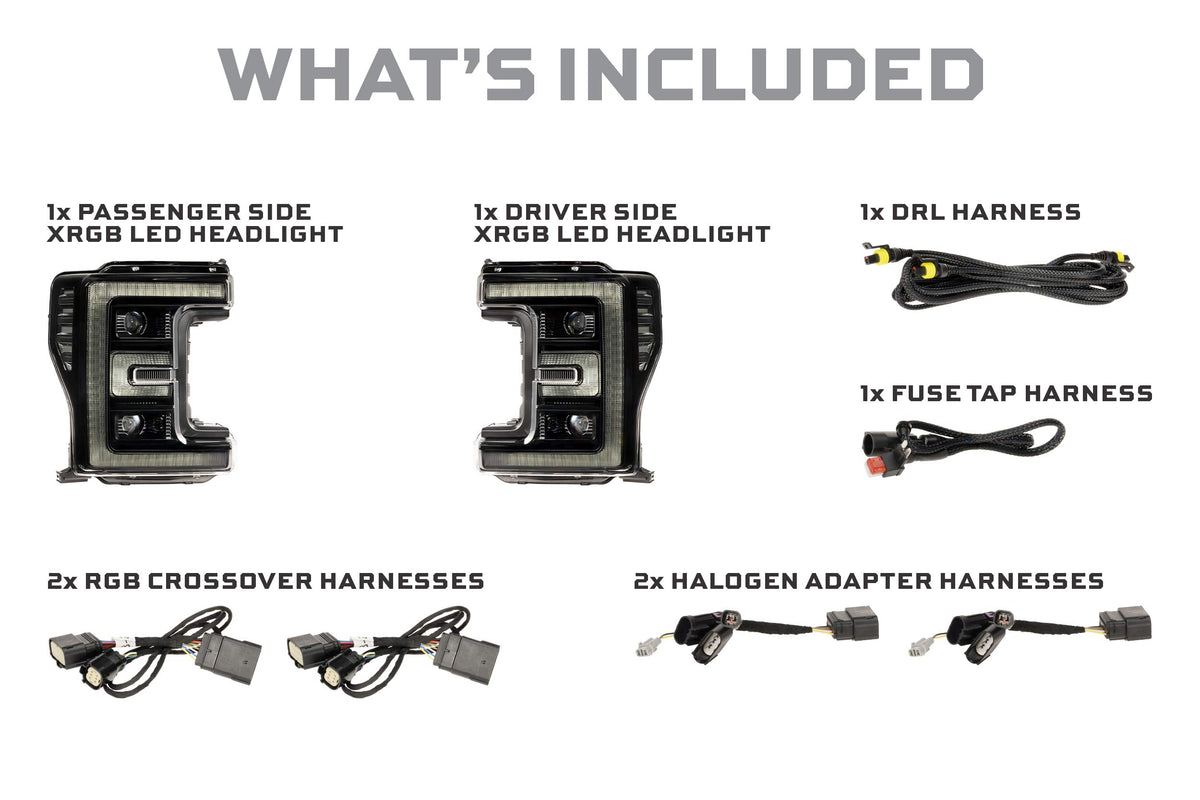 XRGB LED Headlights: 17-19 Ford Super Duty (Set) - Headlights (Image 4 of 6)