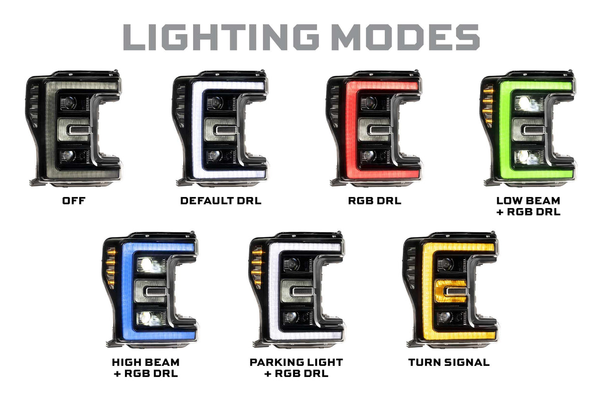 XRGB LED Headlights: 17-19 Ford Super Duty (Set) - Headlights (Image 5 of 6)