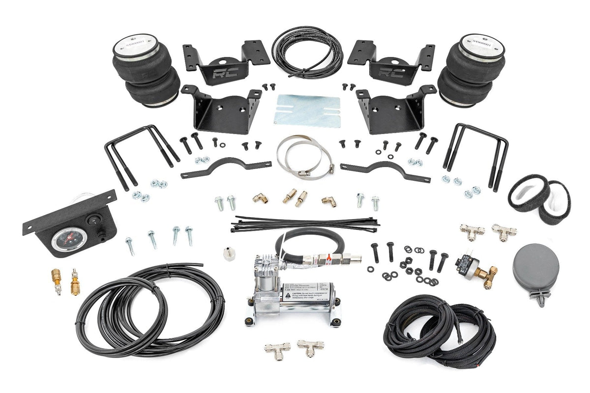 RC Air Spring Kit w/compressor | Wireless Controller | 0-7.5" Lift | Chevy/GMC 2500HD/3500HD (11-19) (manufacturer page)