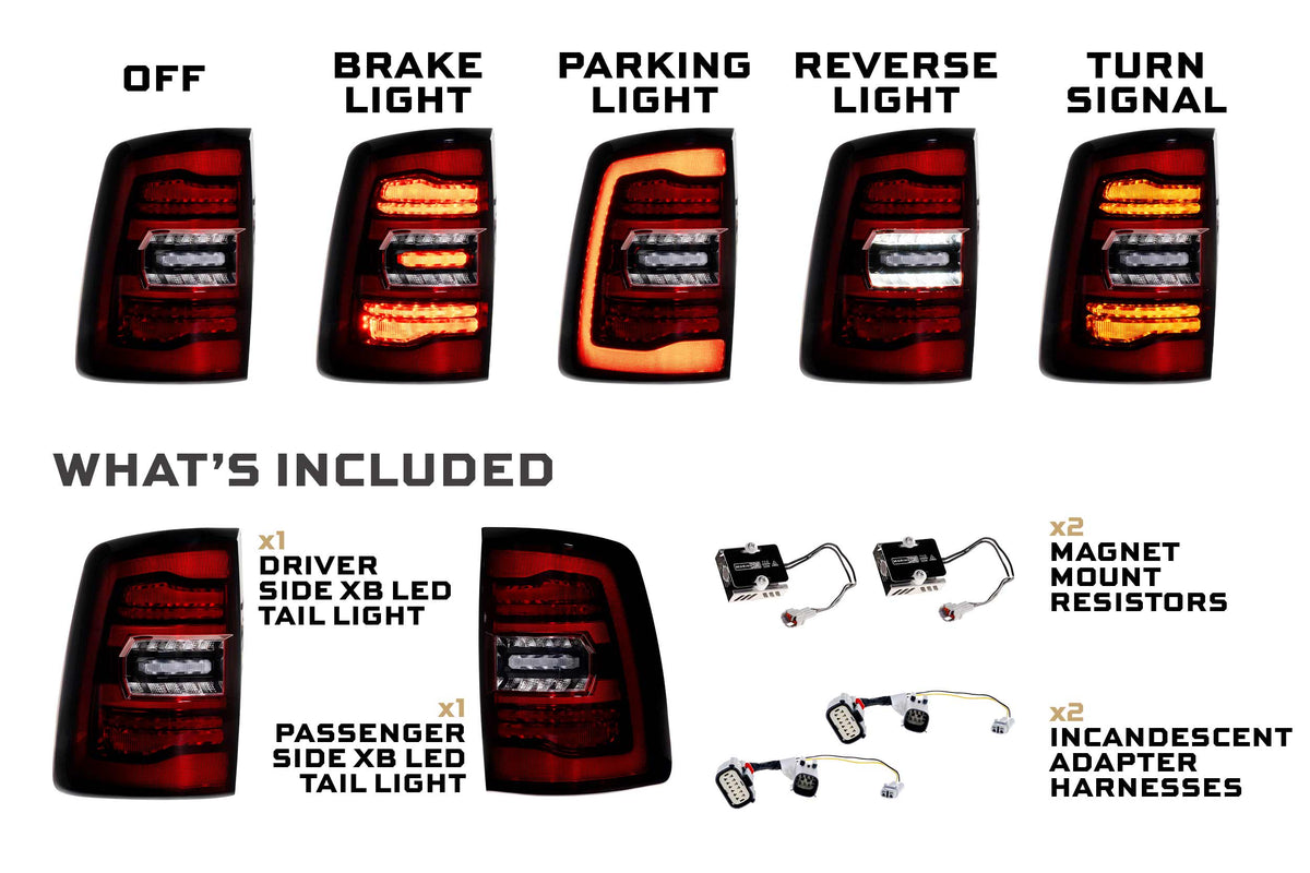 XB LED Tail Lights: Ram HD (19-24 / Red Lens / Set) - Tail Lights (Image 2 of 6)
