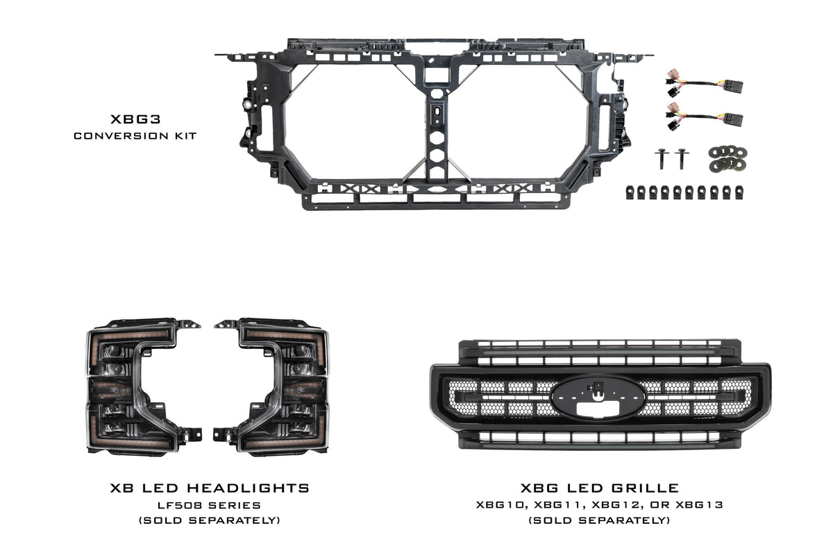 XBG: Ford Super Duty Front End Conversion Kit (17-19 to 20-22) - Grilles (Image 4 of 6)