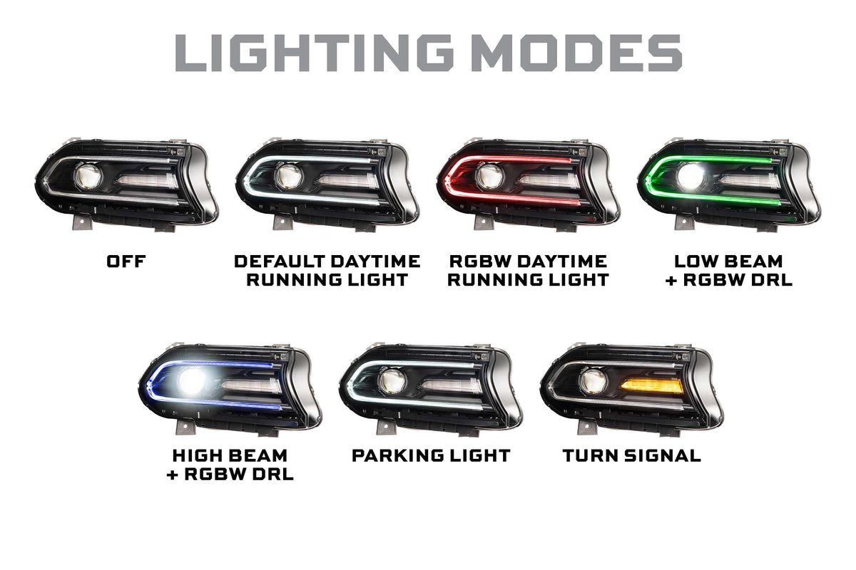 XRGB LED Headlights: 15-23 Dodge Charger (Set) - Headlights (Image 5 of 6)