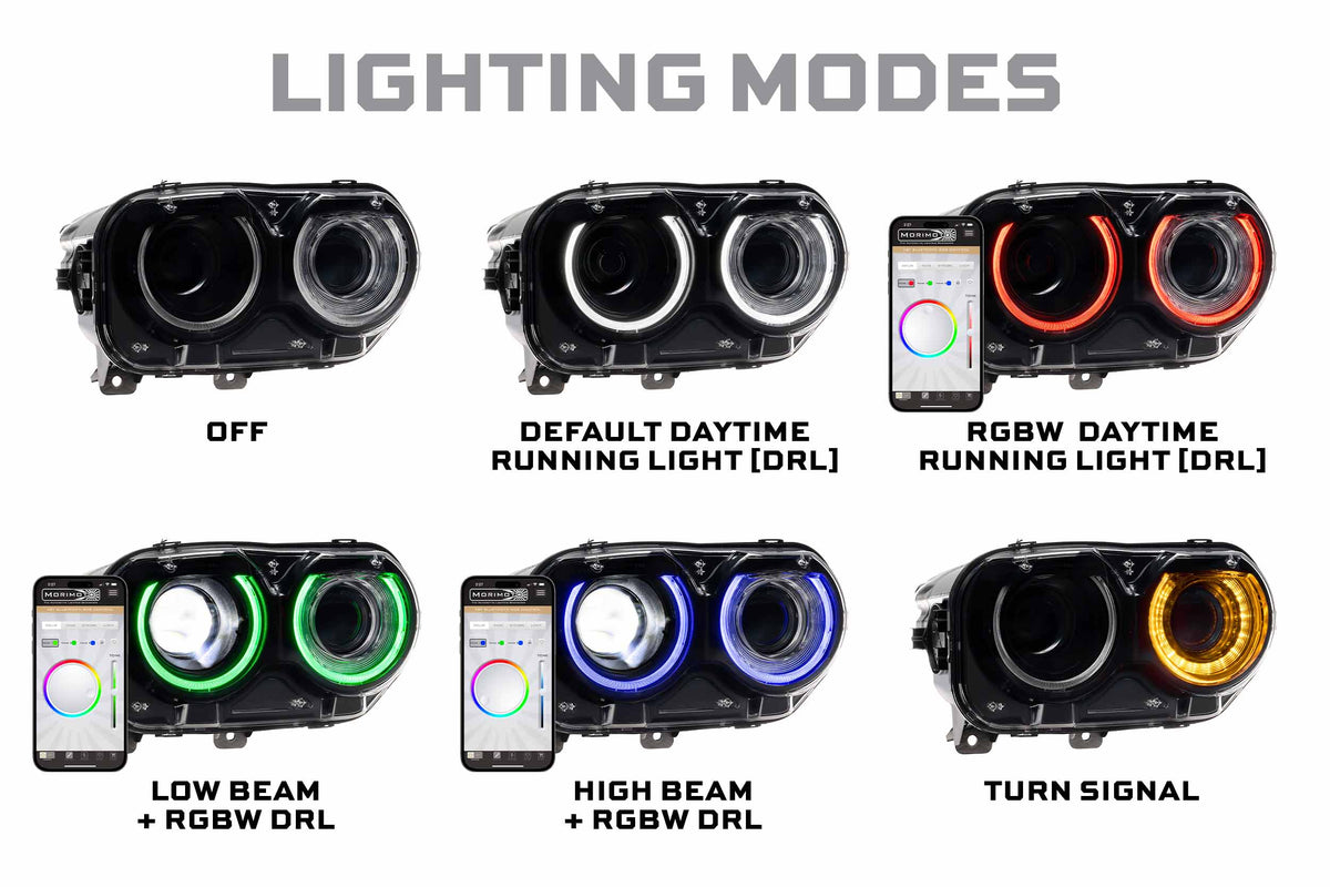 XRGB LED Headlights: Dodge Challenger (15-23 / RGB / Set) - Headlights (Image 5 of 6)