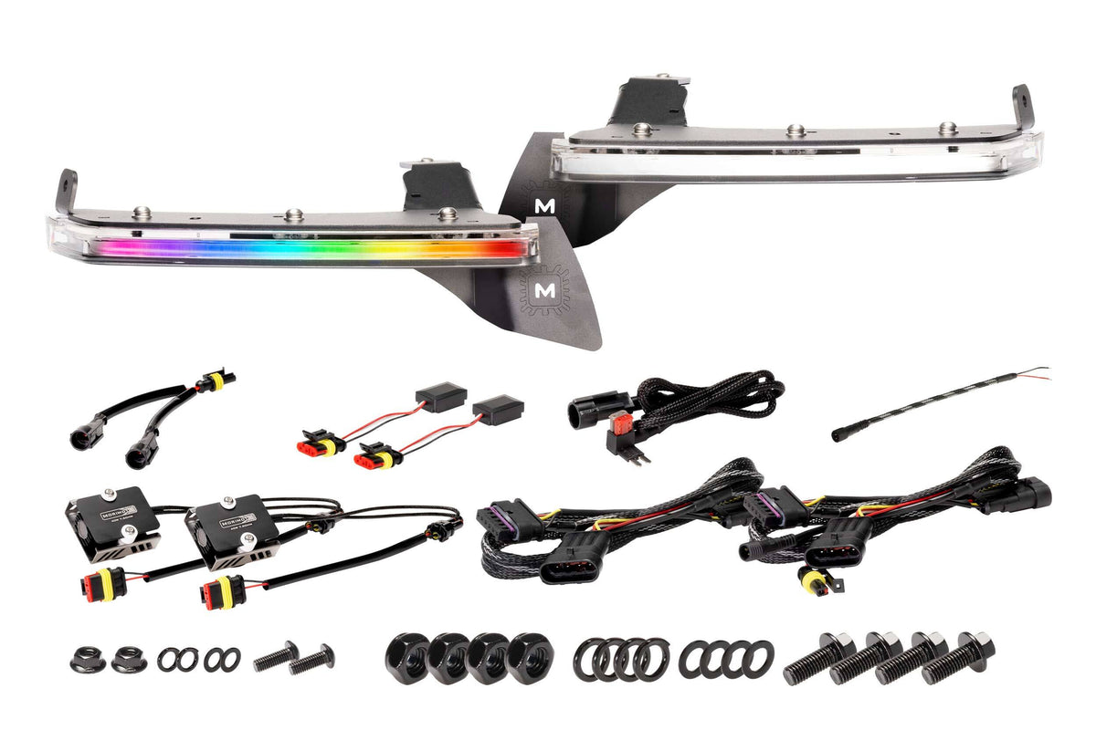 Standard Jeep JL / JT XRGB Fender Flare Chop Kit (Set) - DRL & Signals (Image 1 of 6)