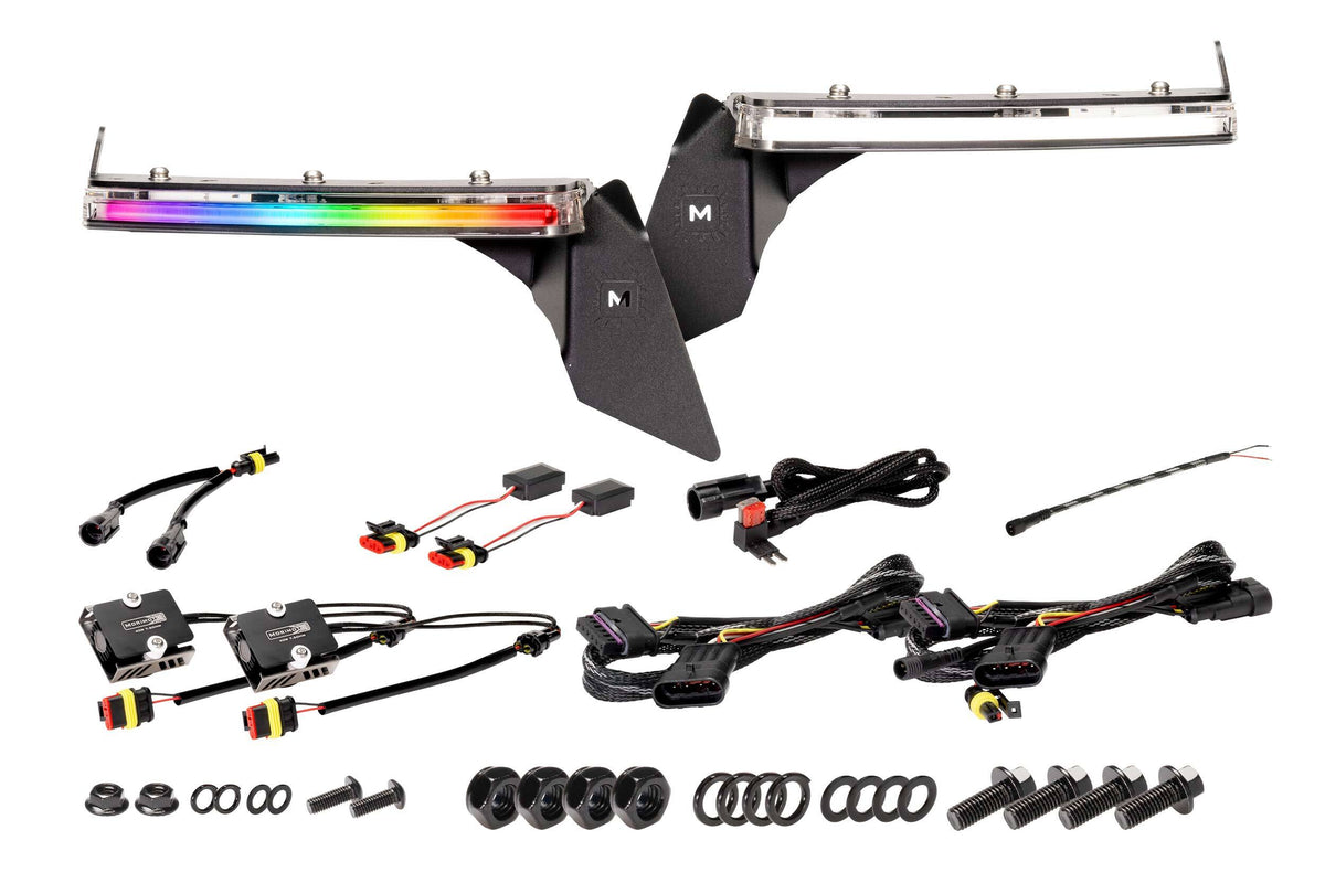 High Line Jeep JL / JT XRGB Fender Flare Chop Kit (Set) - DRL & Signals (Image 1 of 6)
