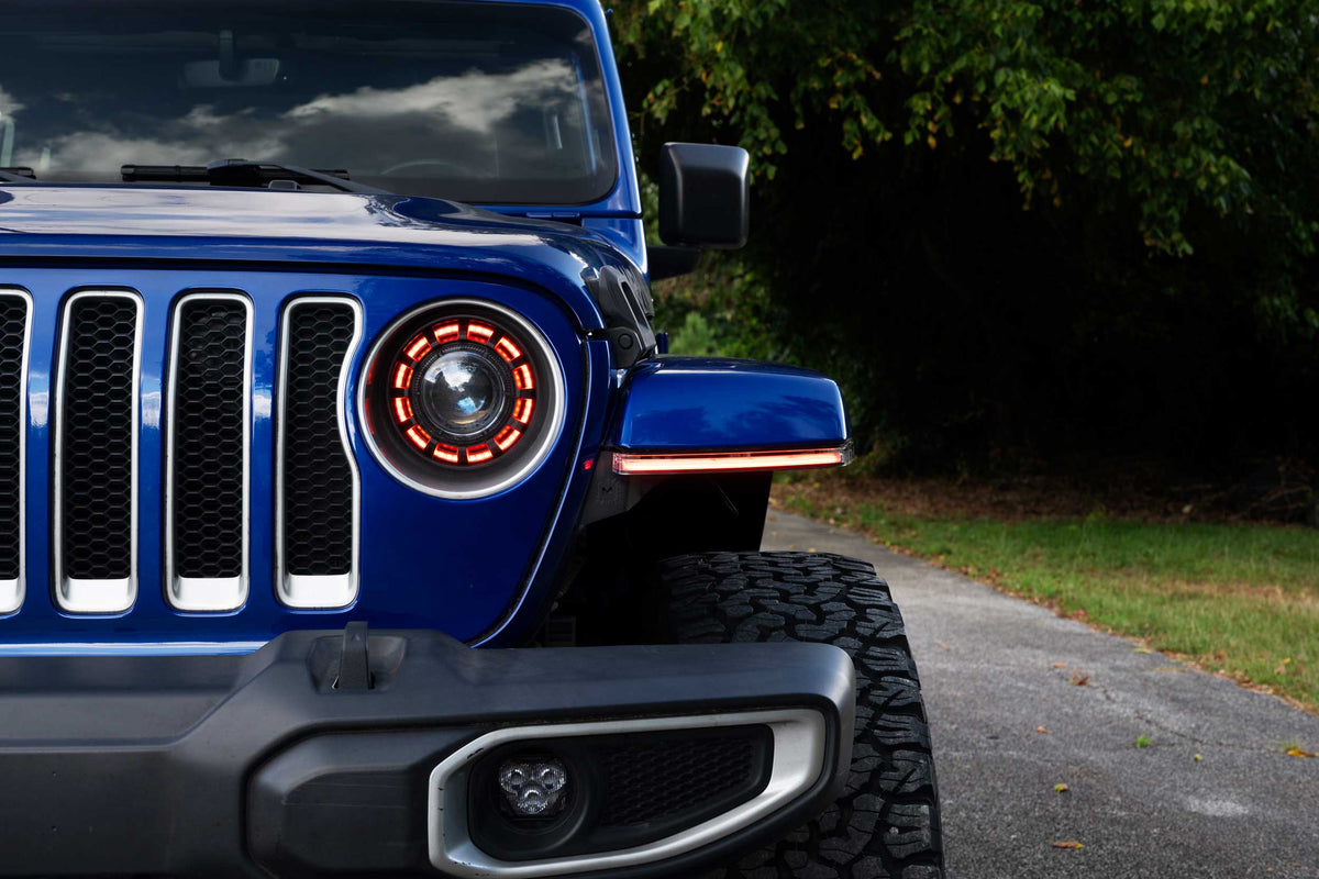 High Line Jeep JL / JT XRGB Fender Flare Chop Kit (Set) - DRL & Signals (Image 2 of 6)
