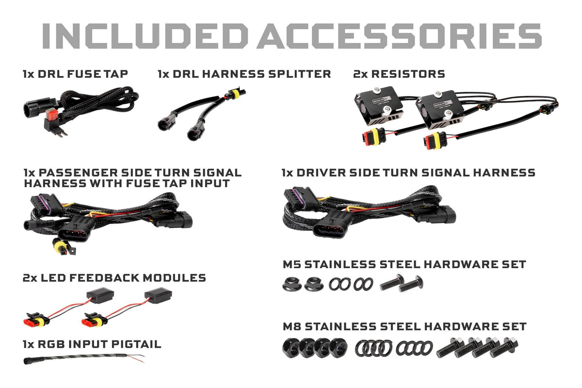 High Line Jeep JL / JT XRGB Fender Flare Chop Kit (Set) - DRL & Signals (Image 4 of 6)
