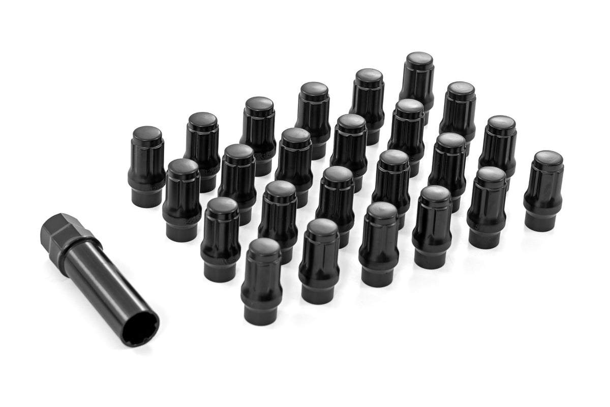 M12 x 1.5 Lug Nut Set of 24 | Black | Closed End | Extended Thread - RC Wheels (Image 1 of 3)