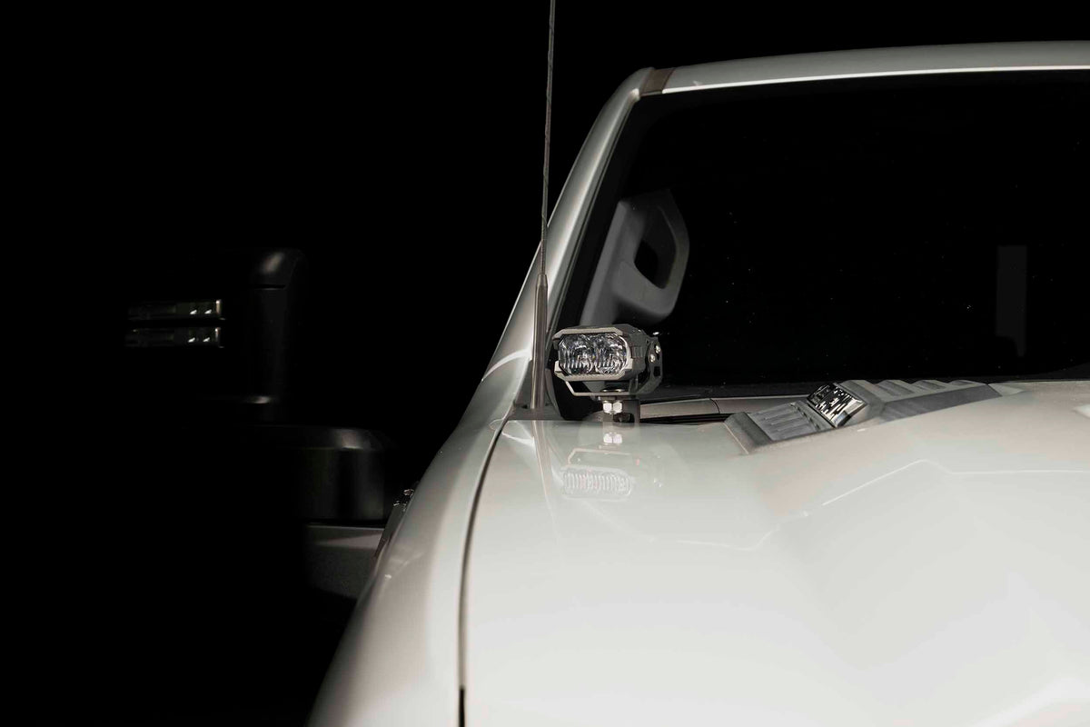 Morimoto 2Banger Ditch Light Kit: 20-24 Silverado HD (HXB White SAE Wide Beam) - Off Road - Veh. Spec (Image 5 of 6)