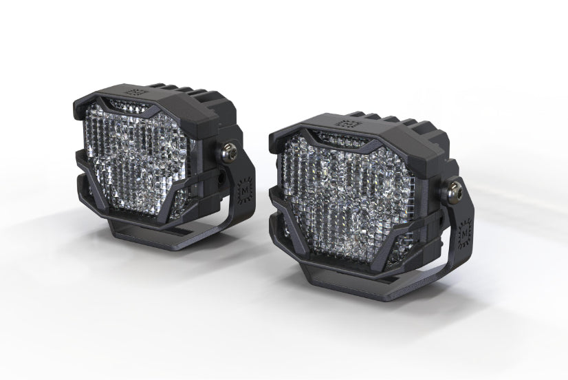 Morimoto 4Banger Ditch Light Kit: 20-24 Silverado HD (HXB Yellow SAE Wide Beam) - Off Road - Veh. Spec (Image 3 of 6)