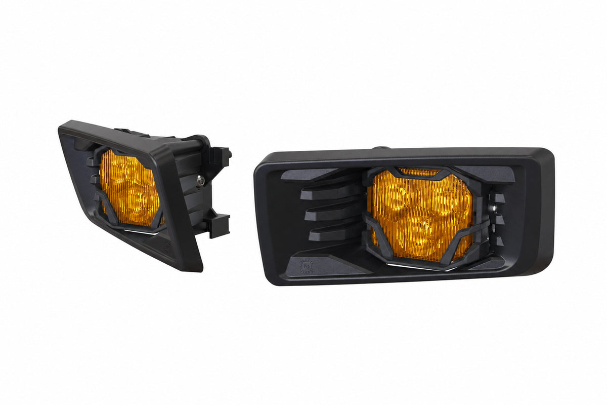 4Banger Fog Lights: Chevrolet Silverado 3500 (07-14) (HXB Yellow SAE Wide Beam) - Off Road - Veh. Spec (Image 1 of 6)