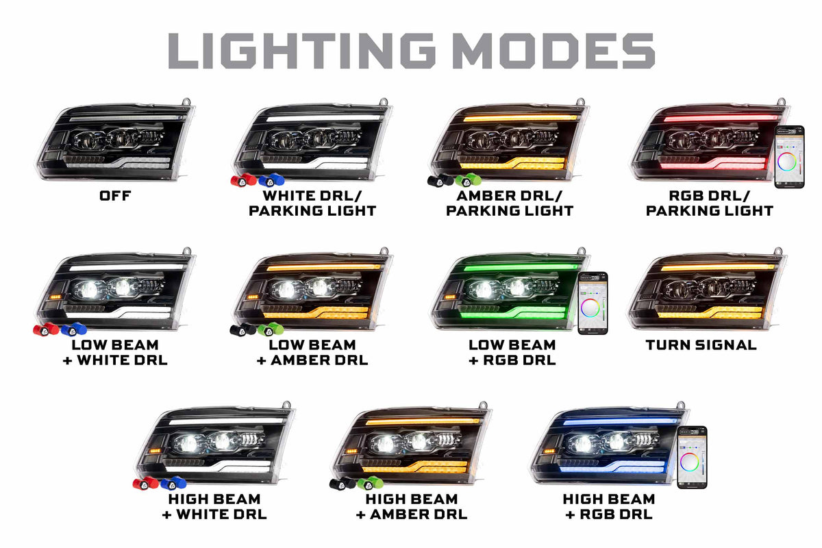 XRGB Evo Headlights: 09-18 Dodge Ram (Set) - Headlights (Image 6 of 6)