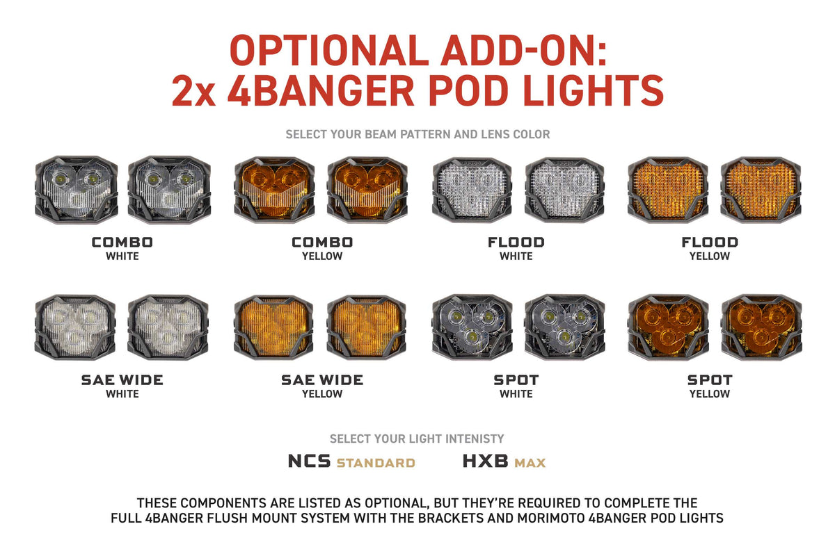 Flush Mounting Kit (Fixed): Morimoto 4Banger Pods (Set) - Off Road - Universal (Image 4 of 6)