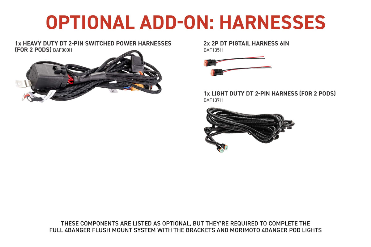 Flush Mounting Kit (Fixed): Morimoto 4Banger Pods (Set) - Off Road - Universal (Image 5 of 6)