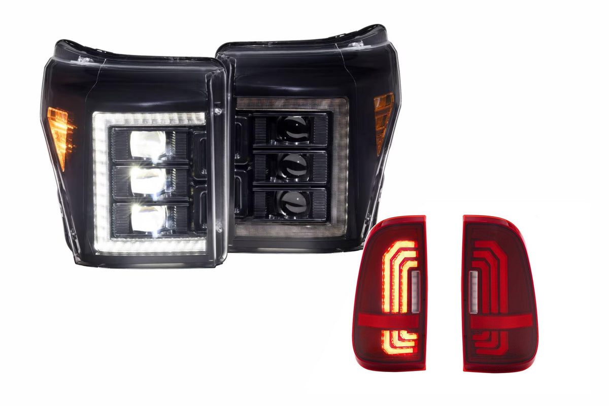 11-16 Ford Super Duty White DRL Heads and Red Tails - Kits (Image 1 of 3)