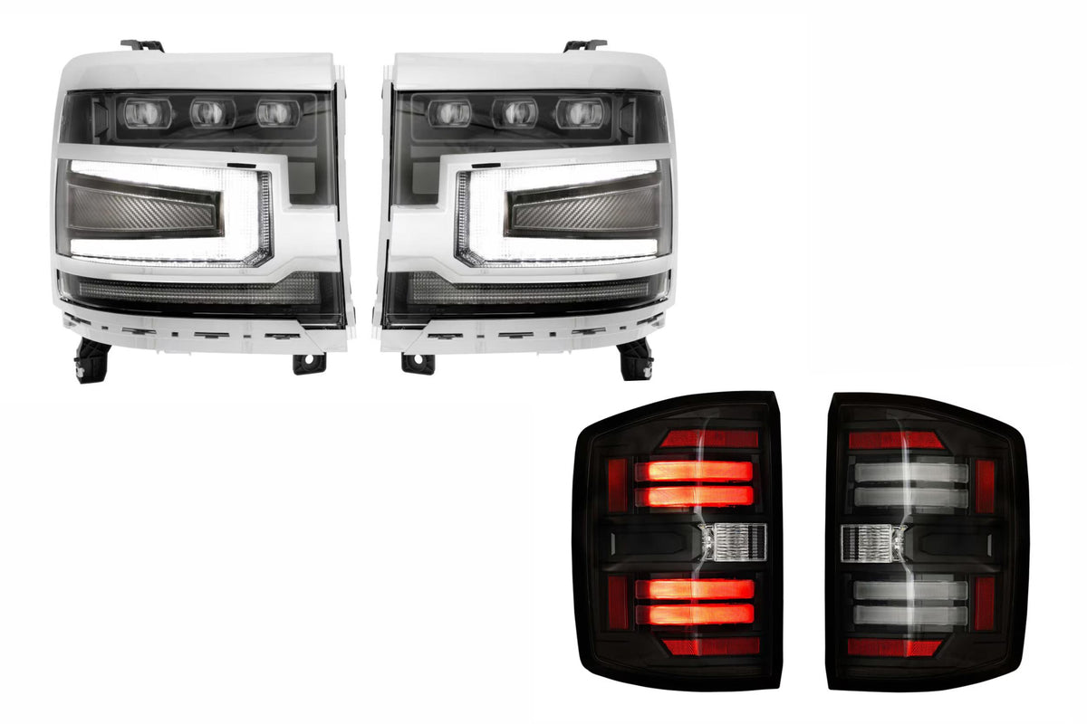 16-18 Silverado 1500 Heads Chrome Bezel and Smoked Tails - Kits (Image 1 of 3)