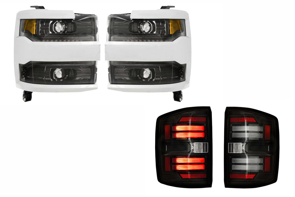 15-19 Silverado HD Heads Chrome Bezel and Smoked Tails OE LED Tails - Kits (Image 1 of 3)