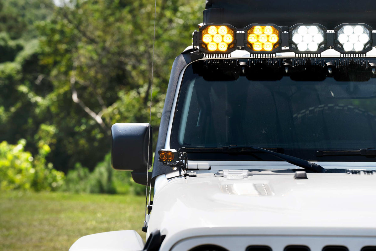 Jeep JL/JT Light Bar Windshield Mounts (Set) - Off Road - Universal (Image 2 of 6)
