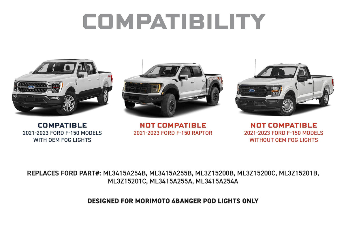 21-23 F-150 OE LED 4Banger Fog Light Kit: HXB Dual Color - Off Road - Veh. Spec (Image 2 of 6)