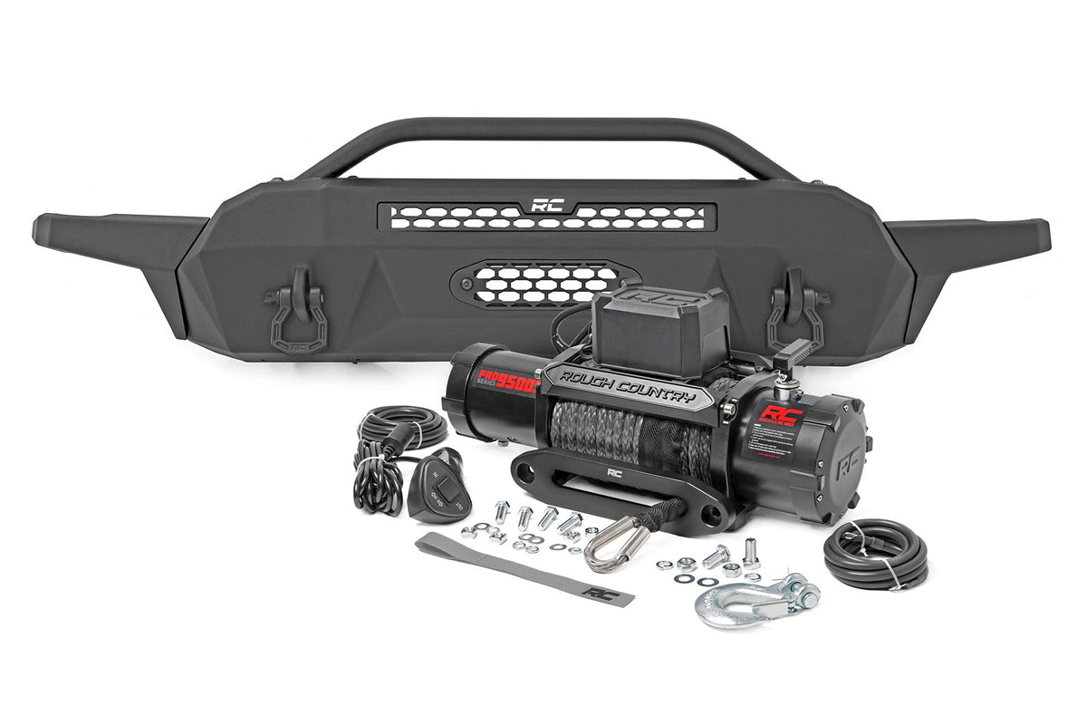 Front Bumper | High Clearance | 12000-Lb Pro Series Winch | Synthetic Rope Toyota Tacoma 4WD (16-23) - Bumpers (Image 1 of 6)