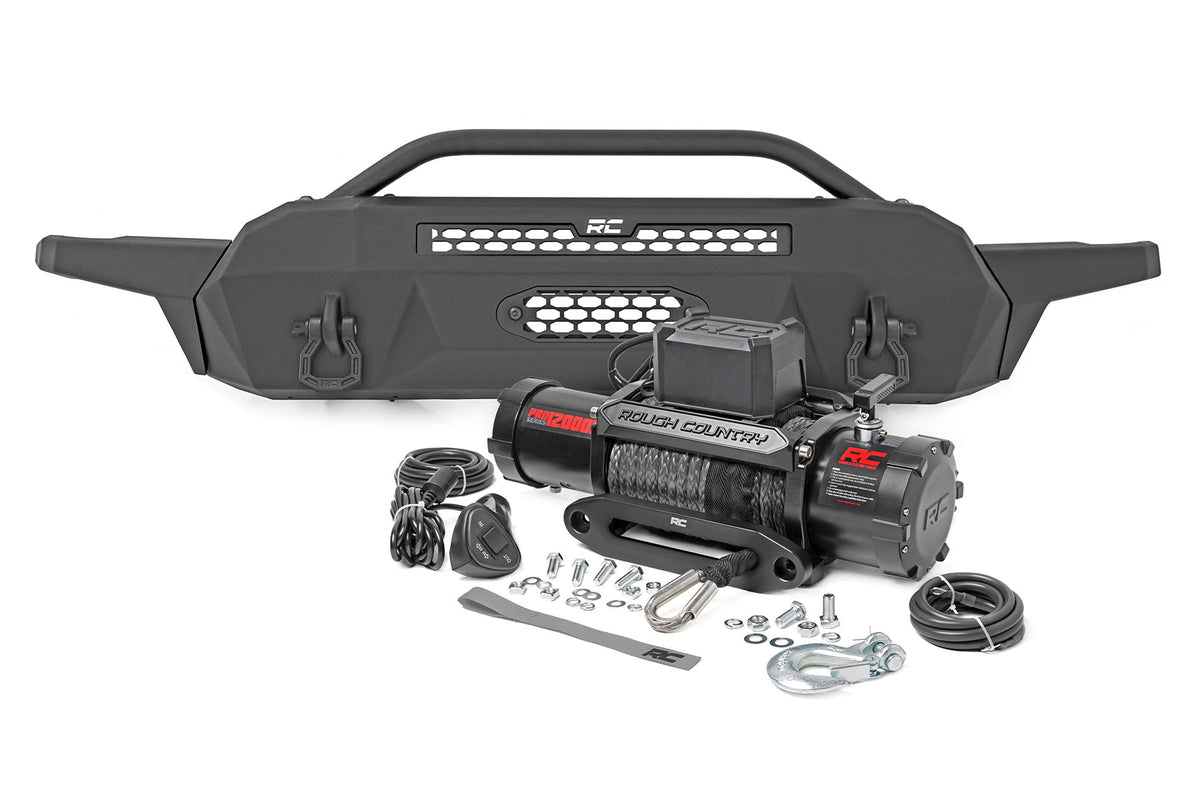 Front Bumper | High Clearance | 12000-Lb Pro Series Winch | Synthetic Rope Toyota Tacoma 4WD (16-23) - Bumpers (Image 1 of 6)