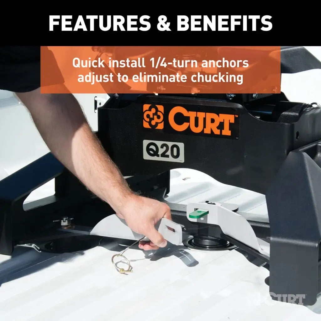 CURT 16026 Puck System 5th Wheel Legs, Select Nissan Titan XD, 8' Bed, 20K