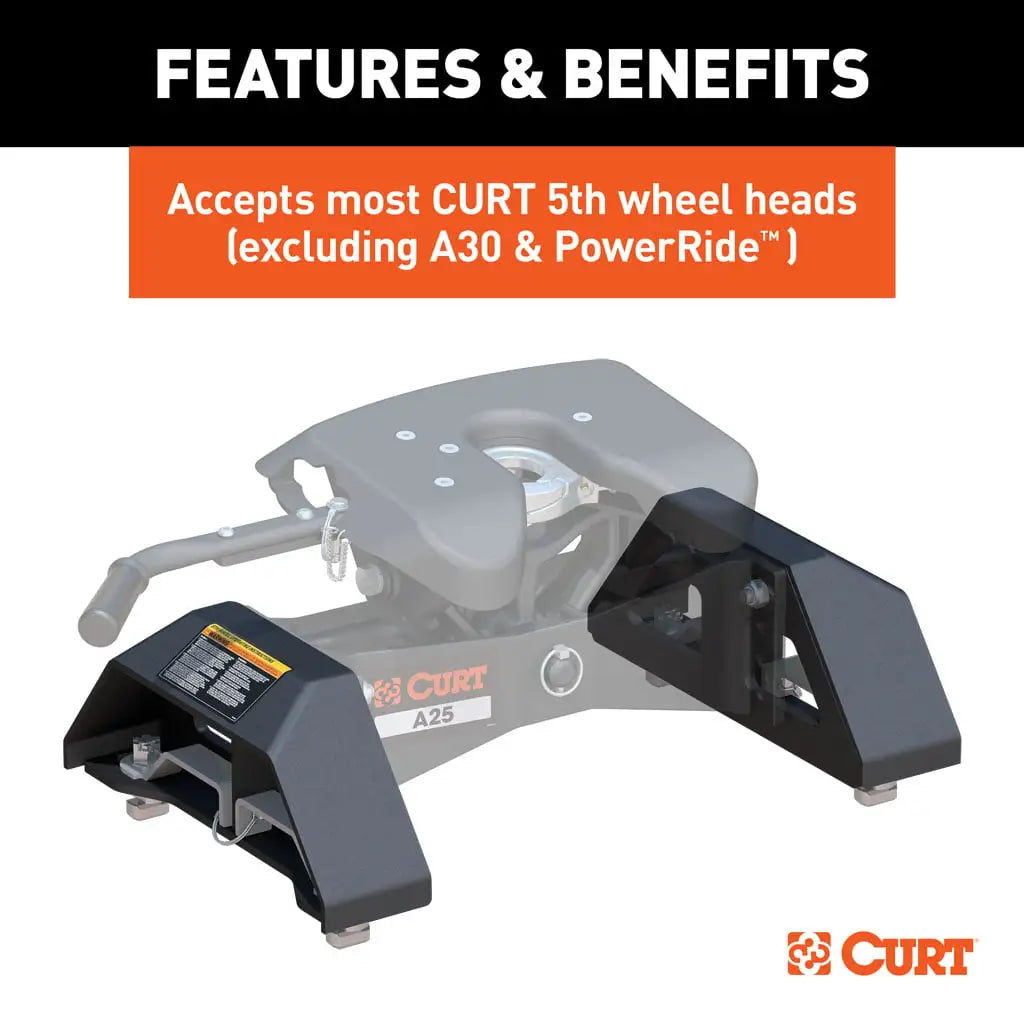 CURT 16029 Puck System 5th Wheel Legs, Select Silverado, Sierra 2500, 3500 HD, 8' Bed, 25K