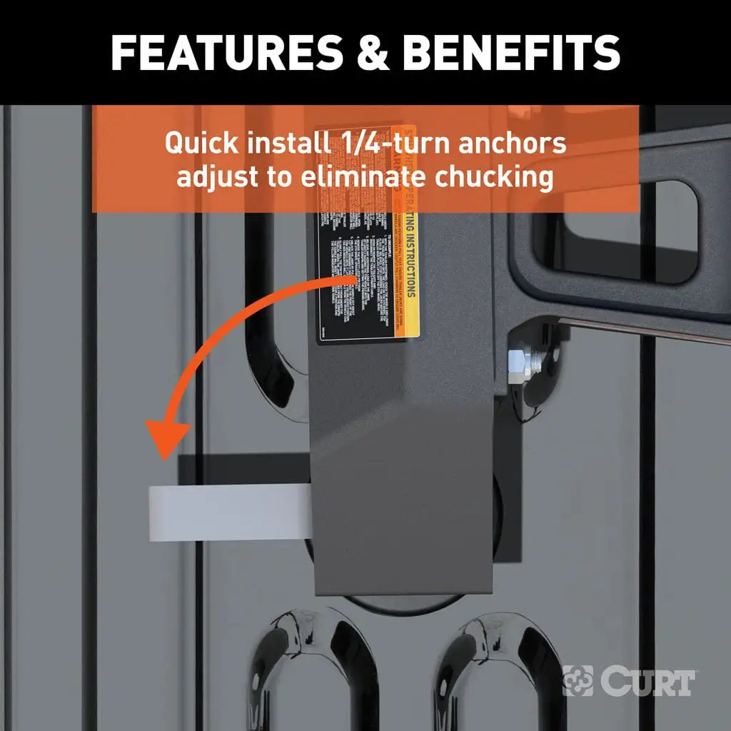 CURT 16029 Puck System 5th Wheel Legs, Select Silverado, Sierra 2500, 3500 HD, 8' Bed, 25K